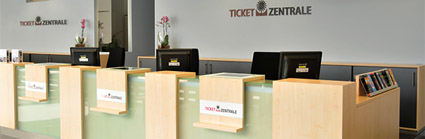 Blick in die Ticketzentrale am Bahnhofsplatz